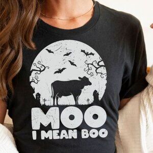 Halloween Moo Boo T-Shirt, Funny Halloween Tee Shirt, Cute Halloween Gift